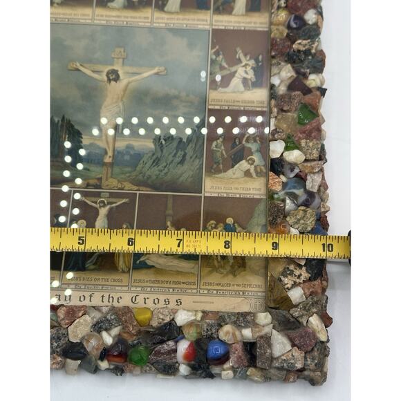 1938 A. Goes Stations of the Cross Lithograph Print Framed Catholic Religious - Picture 6 of 8